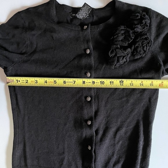 NEW York & Company Rhinestone Front Black Sweater Size S - Picture 5 of 8